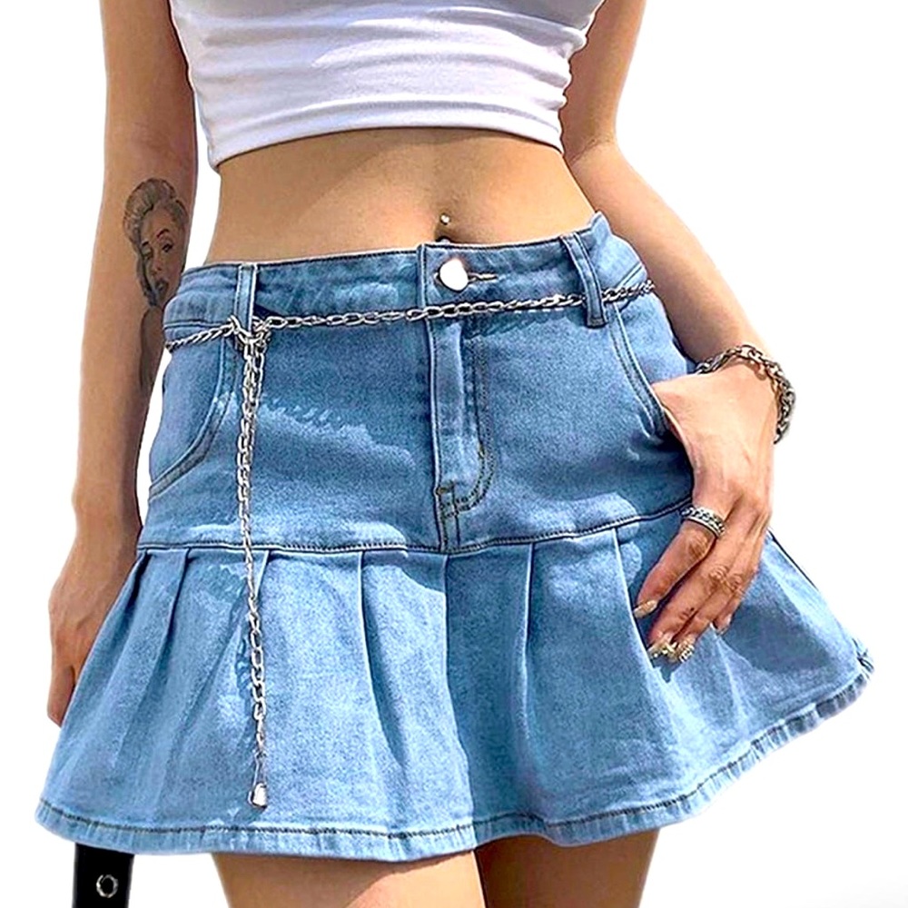 Ruffled Jean skirt